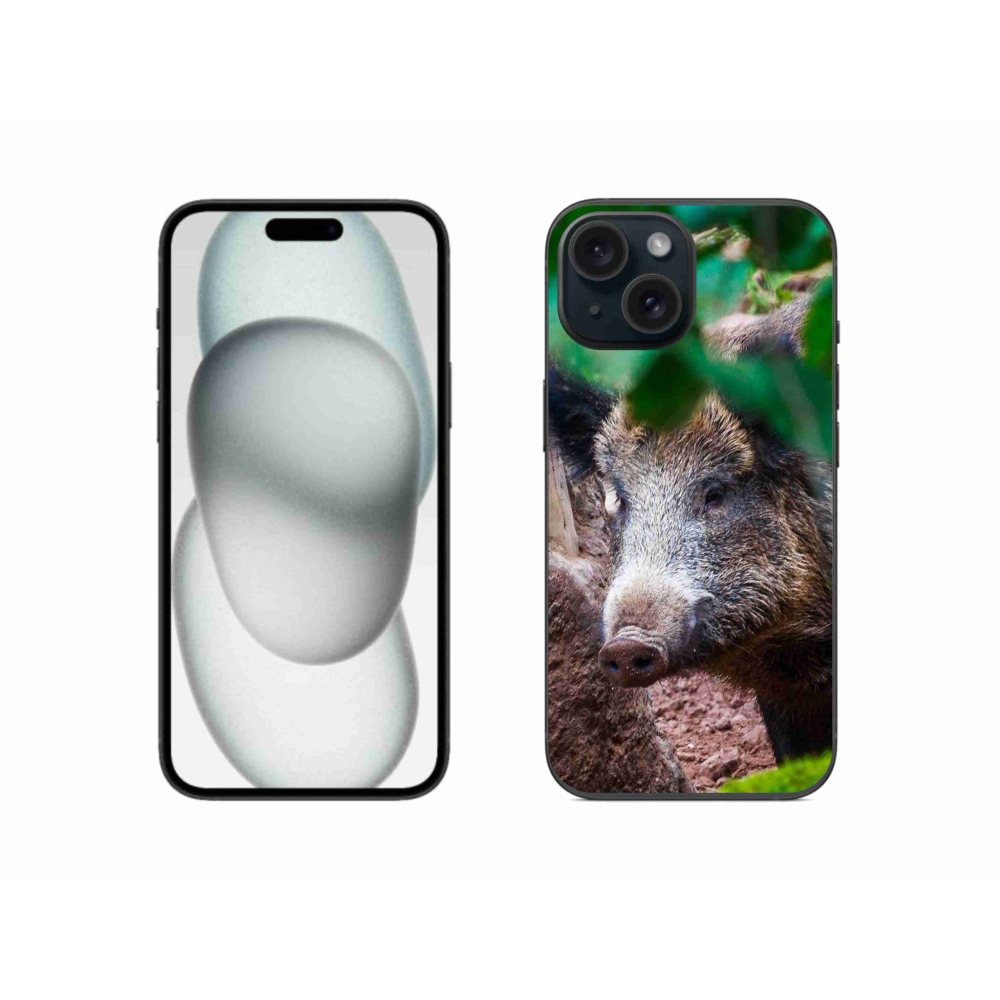 Gelový kryt mmCase na iPhone 15 - divoké prase