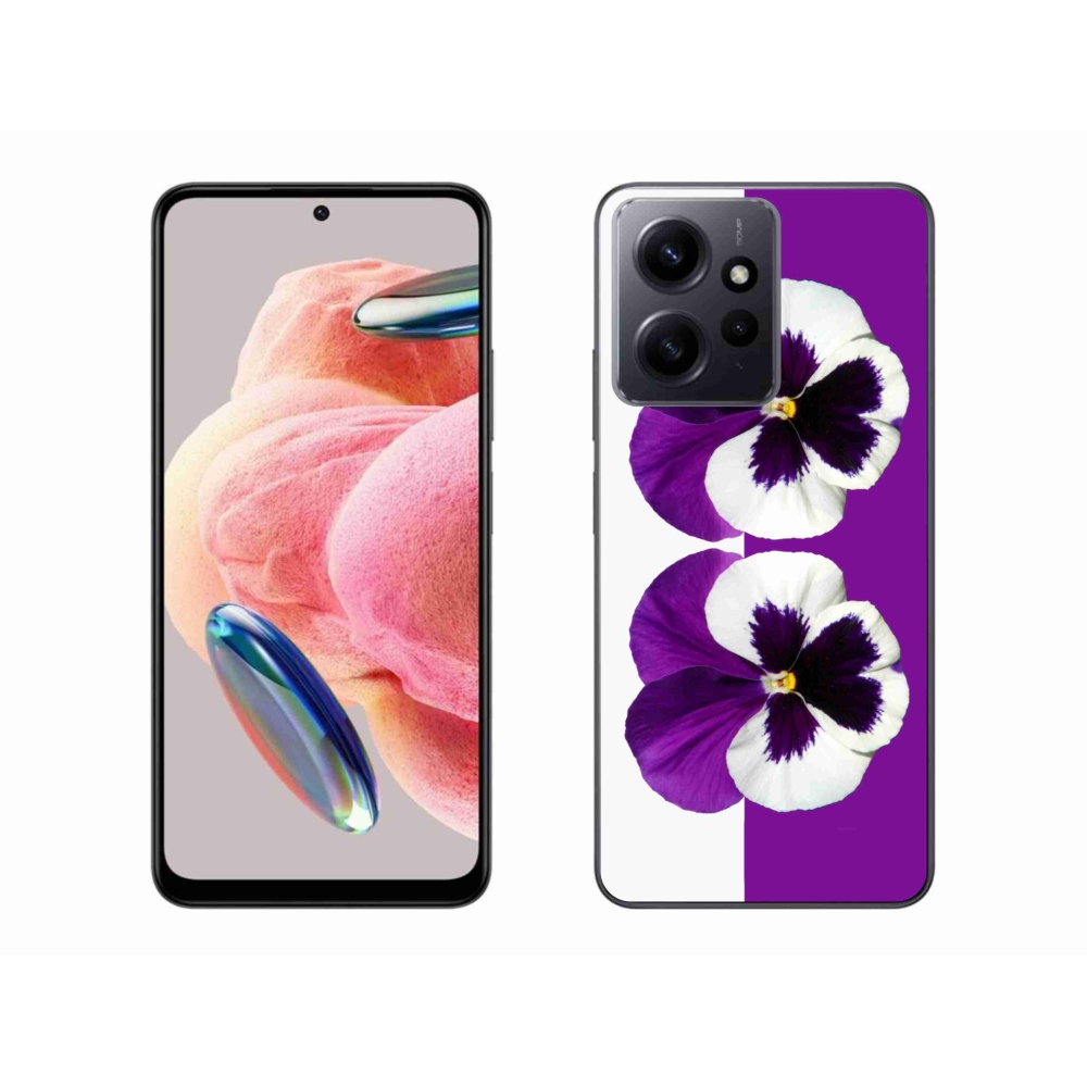 Gelový kryt mmCase na Xiaomi Redmi Note 12 4G - fialovobílý květ