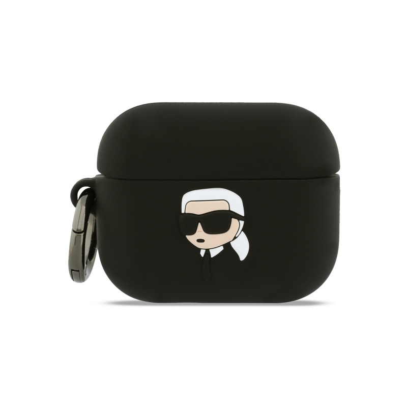 Karl Lagerfeld 3D Logo NFT Karl Head Silikonové Pouzdro pro AirPods Pro 3 Black