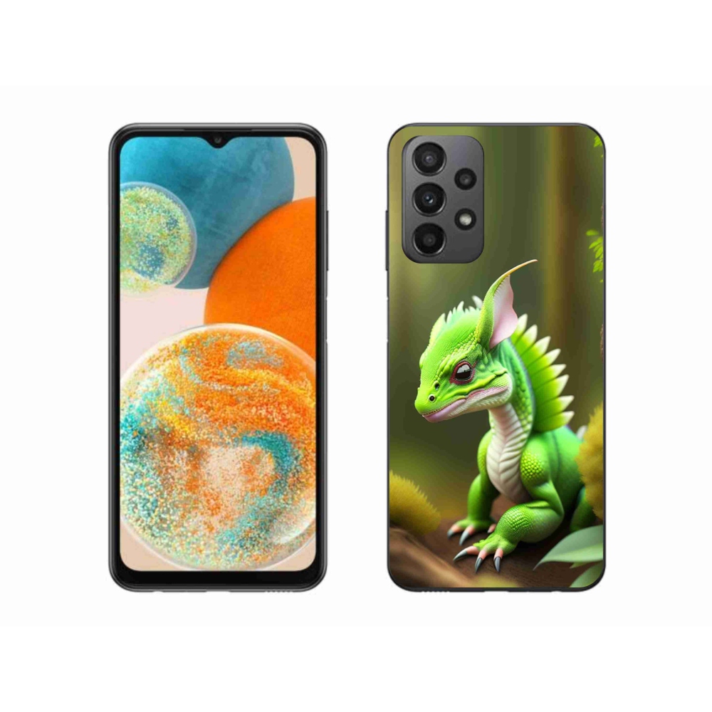 Gelový kryt mmCase na Samsung Galaxy A23 4G/5G - zelený dráček