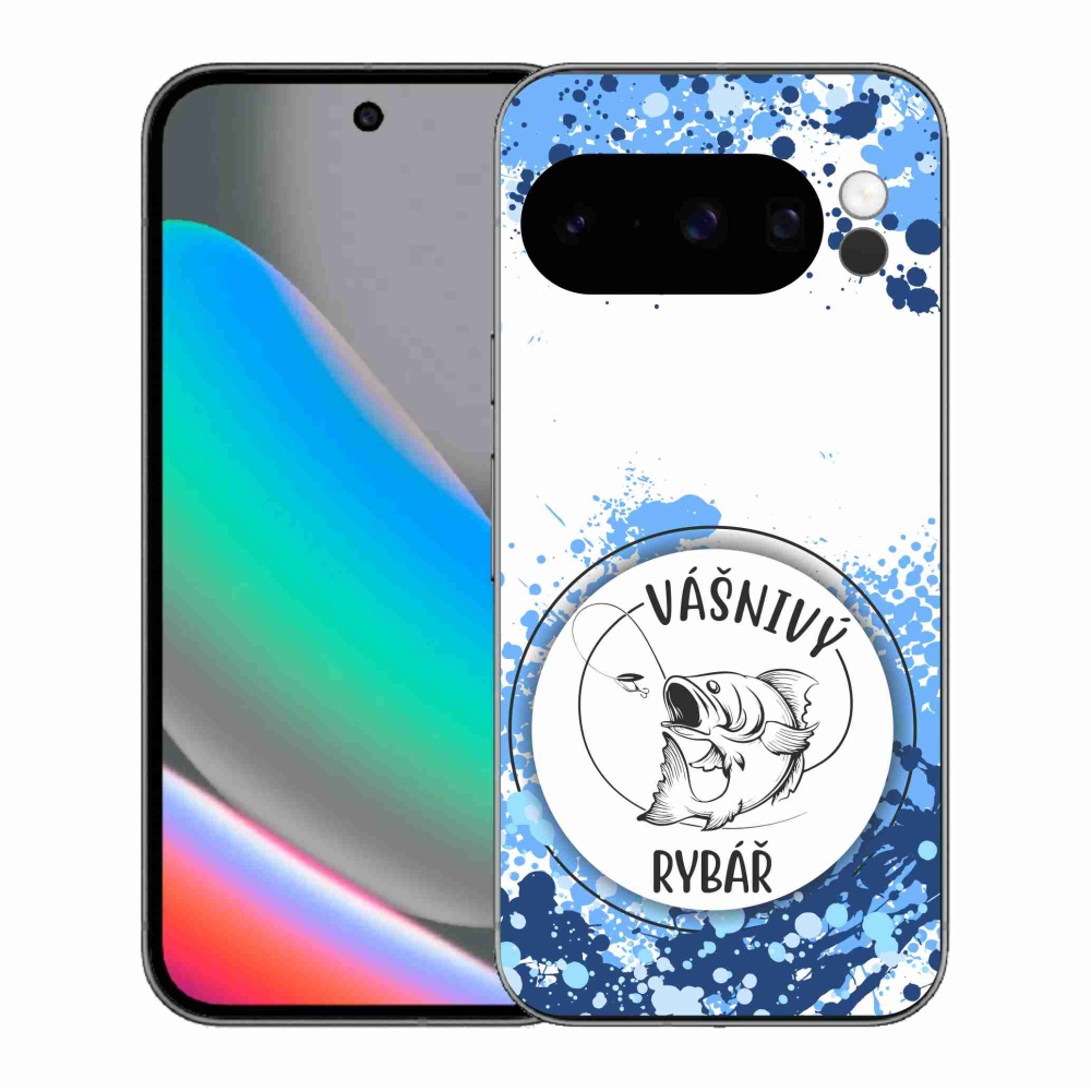 Gelový kryt mmCase na Google Pixel 10 Pro - vášnivý rybář bílé pozadí