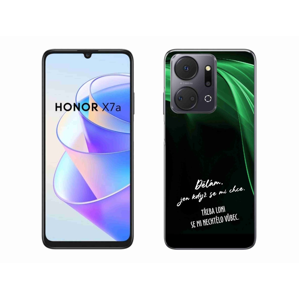 Gelový kryt mmCase na Honor X7a - vtipný text 12 černé pozadí