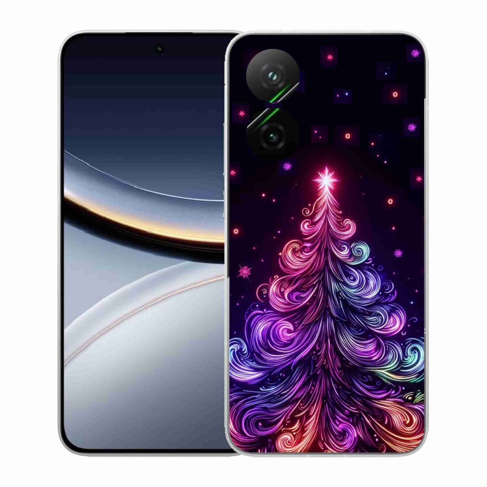 Gelový kryt mmCase na Xiaomi Poco F7 5G - neonový vánoční stromek 1