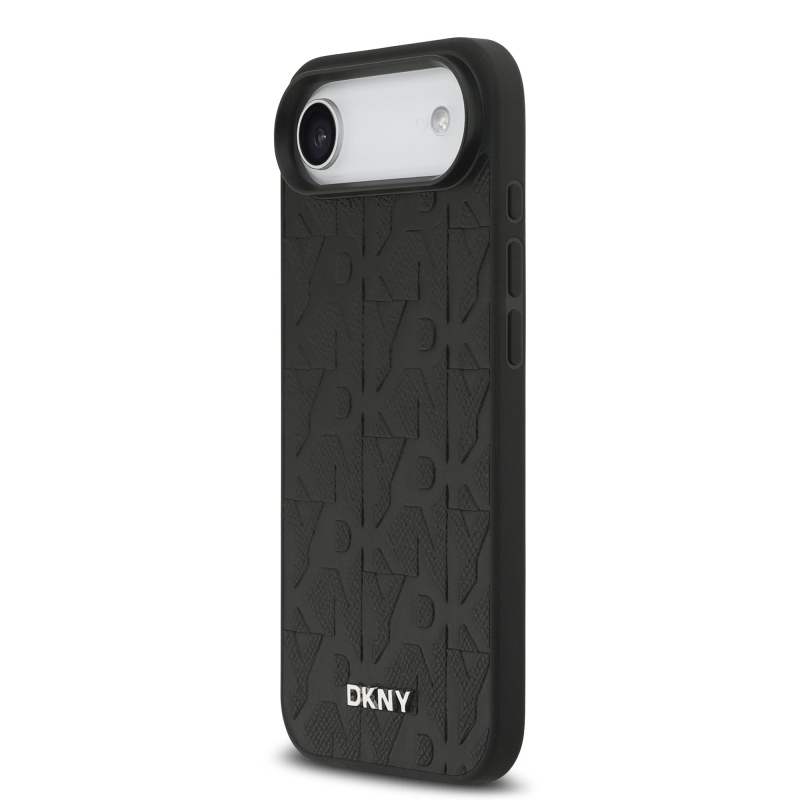 DKNY PU Leather Grid Pattern Magsafe Zadní Kryt pro iPhone Air Black