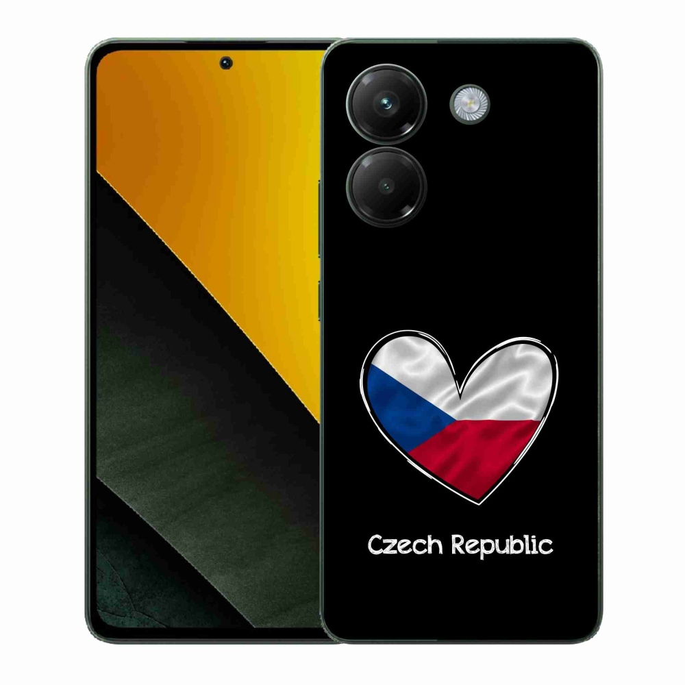 Gelový kryt mmCase na Xiaomi Poco M7 Pro 5G - vlajka srdce černé pozadí