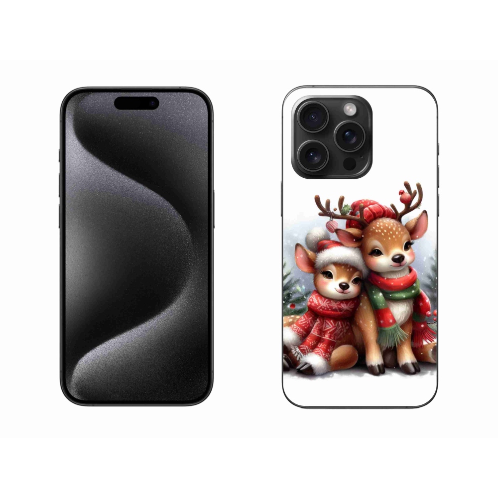 Gelový kryt mmCase na iPhone 15 Pro Max - vánoční sobi
