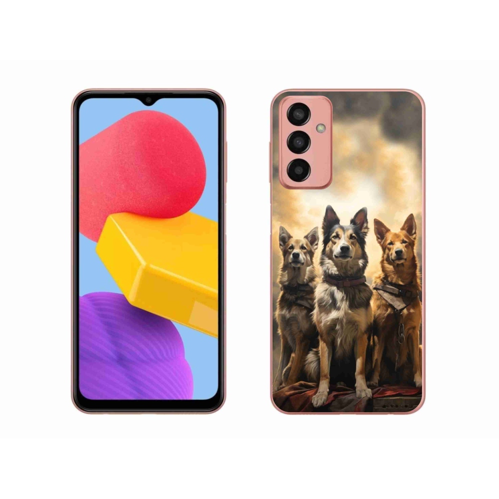 Gelový kryt mmCase na Samsung Galaxy M13 - tři psi