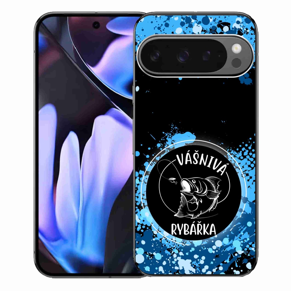 Gelový kryt mmCase na Google Pixel 9 Pro XL - vášnivá rybářka černé pozadí