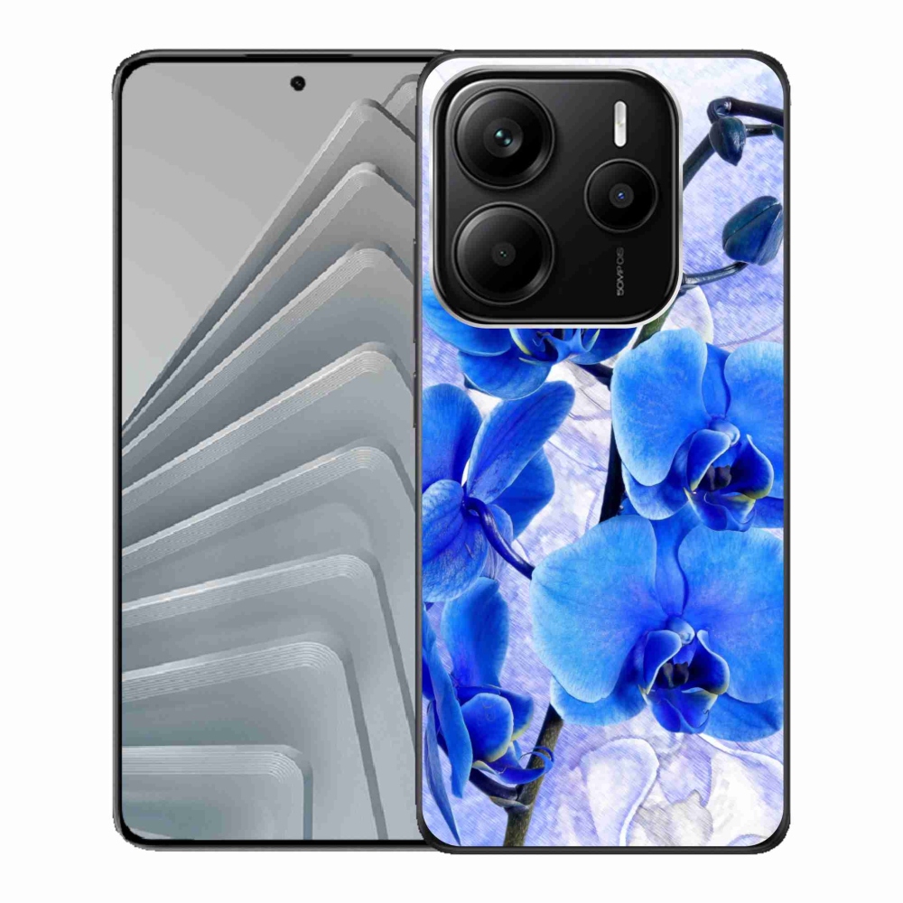 Gelový kryt mmCase na Xiaomi Redmi Note 14 5G - modré květy