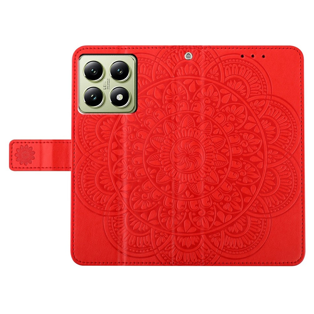 Mandala knížkové pouzdro na Xiaomi 15T Pro - červené