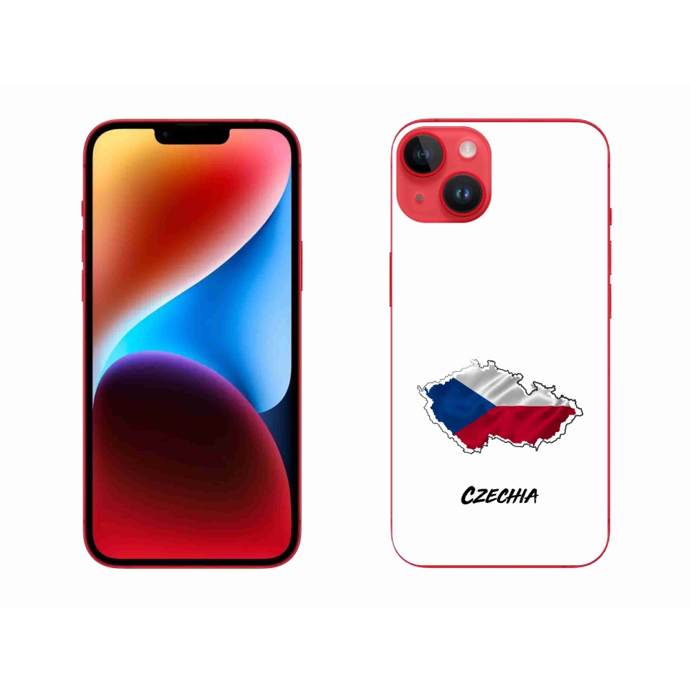 Gelový kryt mmCase na iPhone 14 Plus - Czechia bílé pozadí
