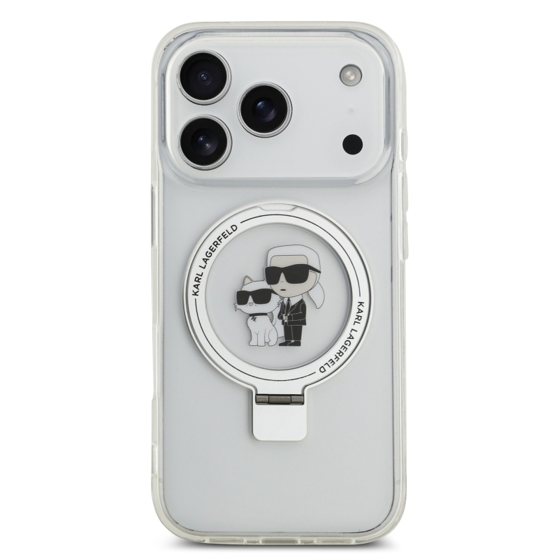 Karl Lagerfeld Ringstand Karl and Choupette MagSafe Zadní Kryt pro iPhone 17 Pro White