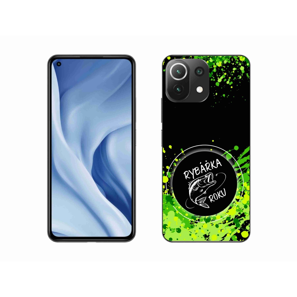 Gelový kryt mmCase na Xiaomi 11 Lite 5G NE - rybářka roku černé pozadí