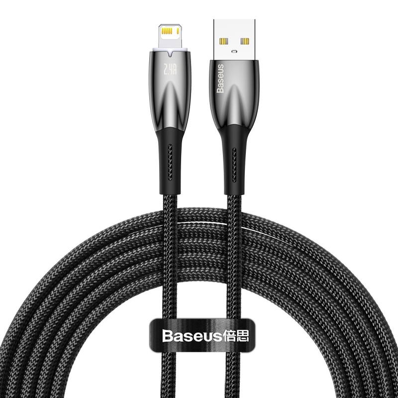 Baseus Glimmer Series Fast Charging Datový Kabel USB-A - Lighting 2.4A 2m Black