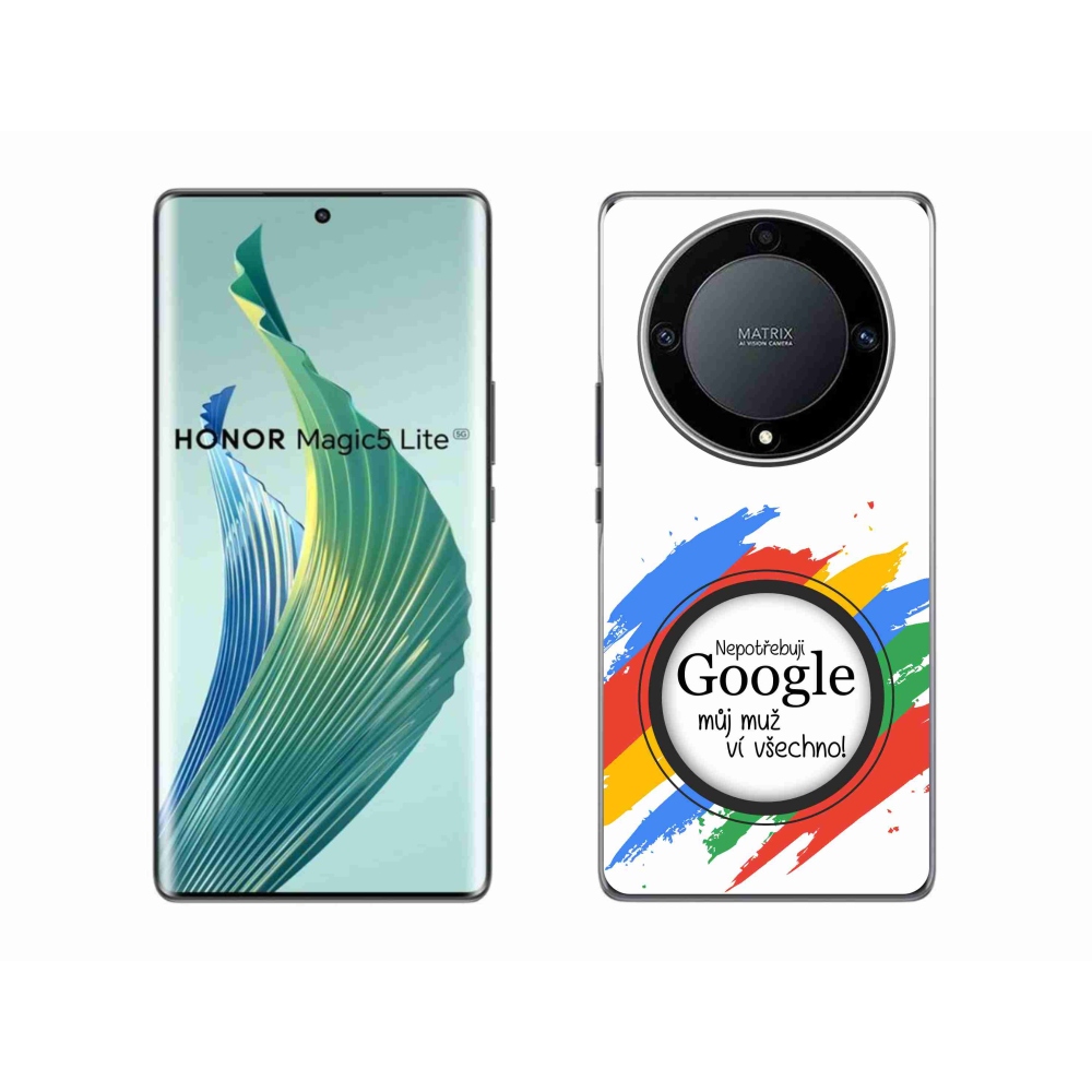 Gelový kryt mmCase na Honor Magic 5 Lite 5G - muž ví všechno bílé pozadí