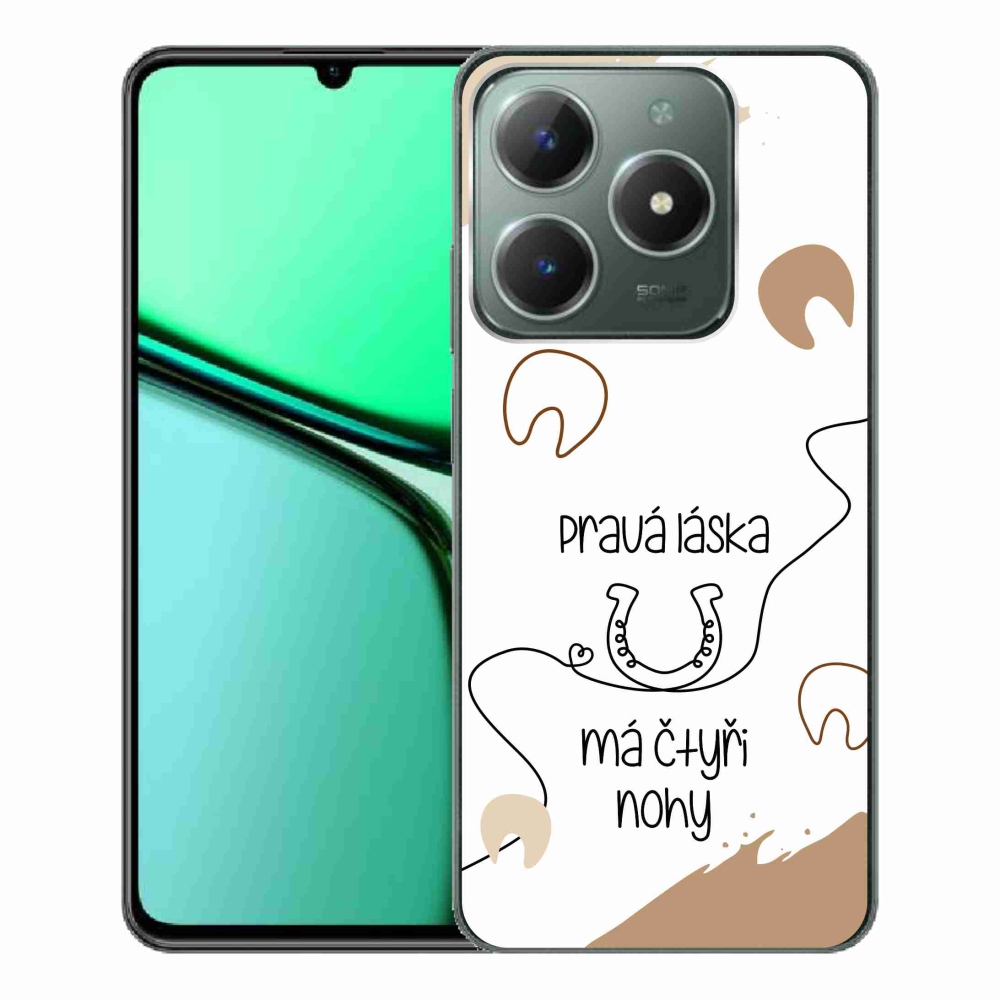 Gelový kryt mmCase na Realme C61 - koňský motiv bílé pozadí
