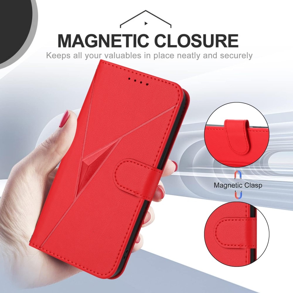 Triangles knížkové pouzdro na Vivo V50 Lite 4G/5G - červené