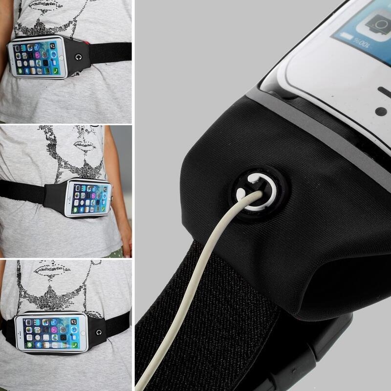 Touch sportovní kapsička kolem pasu na mobilní telefon do rozměrů 165 x 85 mm - černá