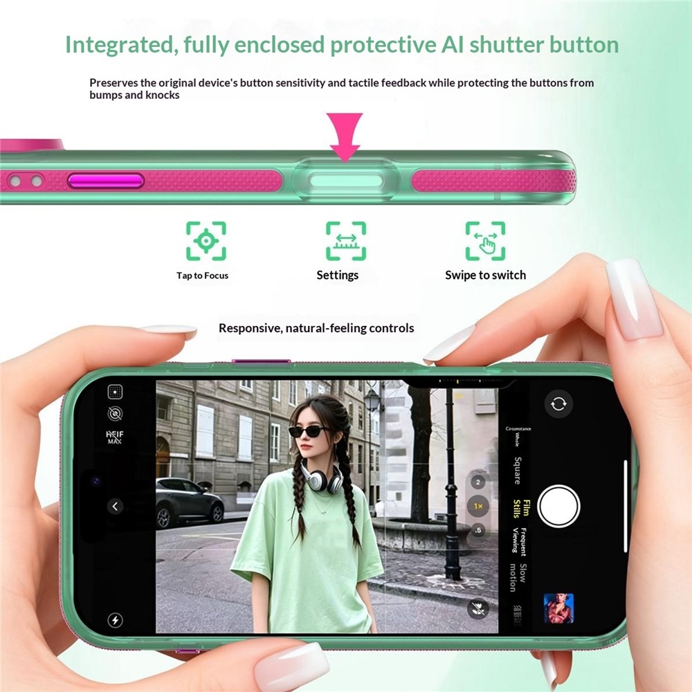 Touche gelový obal s pevnými zády a MagSafe na iPhone 18 Pro Max/17 Pro Max - zelený