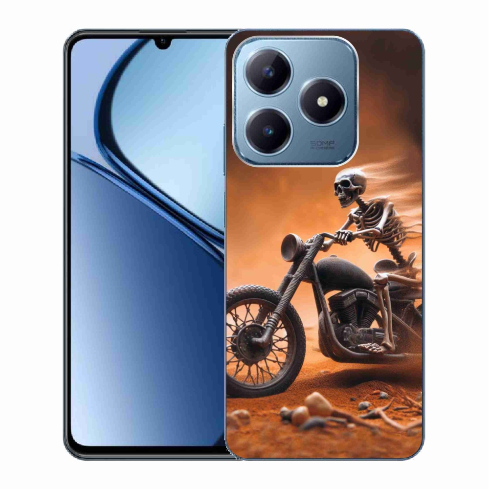 Gelový kryt mmCase na Realme C63 - kostra na motorce