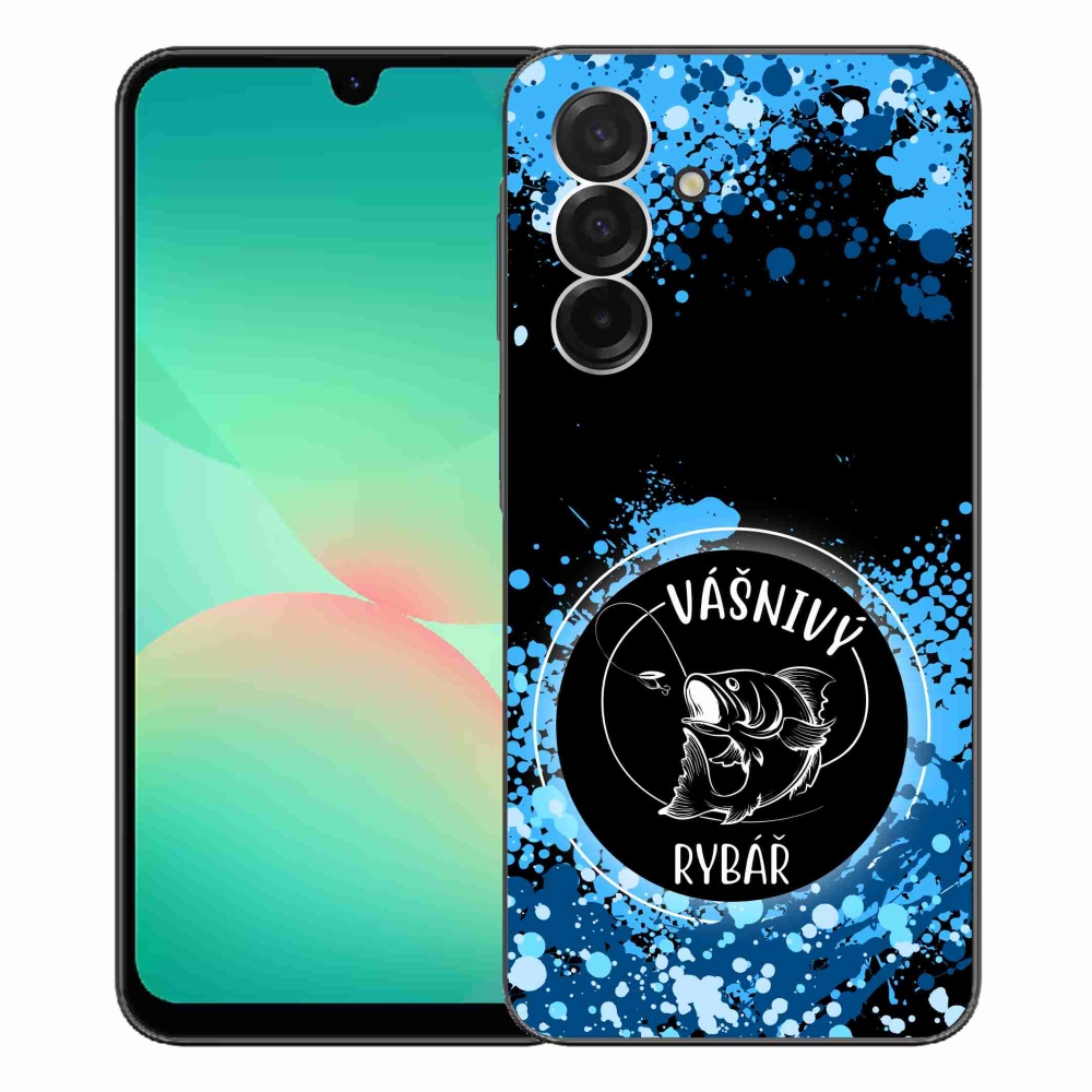 Gelový kryt mmCase na Samsung Galaxy A26 5G - vášnivý rybář černé pozadí