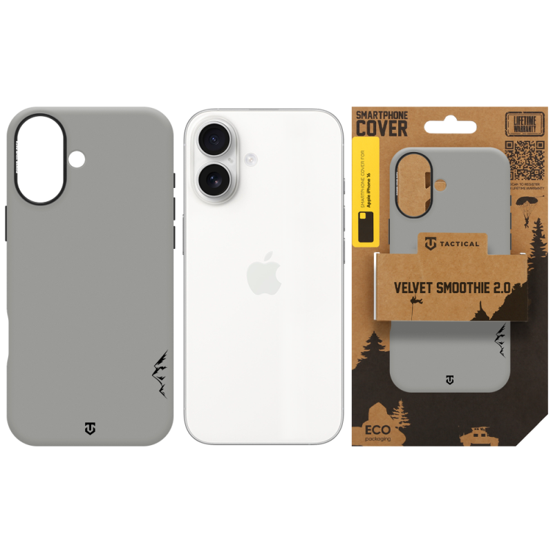 Tactical MagForce Velvet Smoothie 2.0 Kryt pro Apple iPhone 16 Foggy