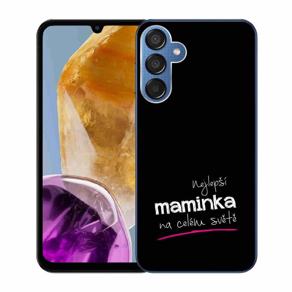 Gelový kryt mmCase na Samsung Galaxy M15 5G - nejlepší maminka 4 černé pozadí