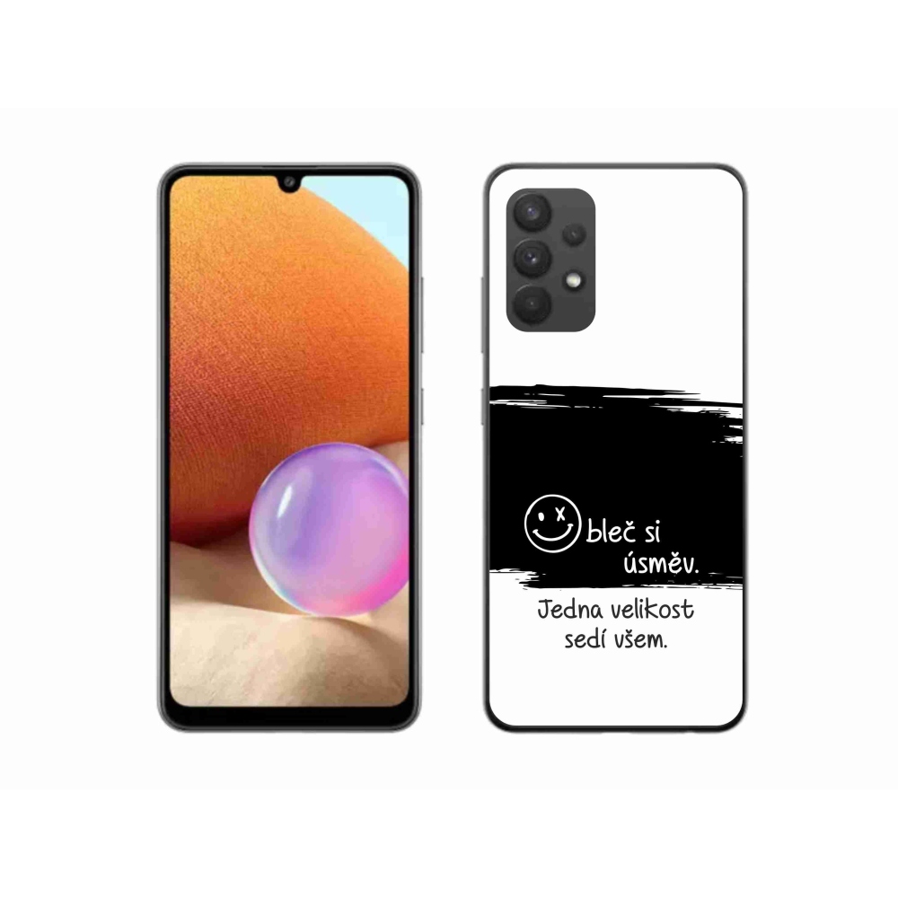 Gelový kryt mmCase na Samsung Galaxy A32 4G - vtipný text 8 černobílé pozadí