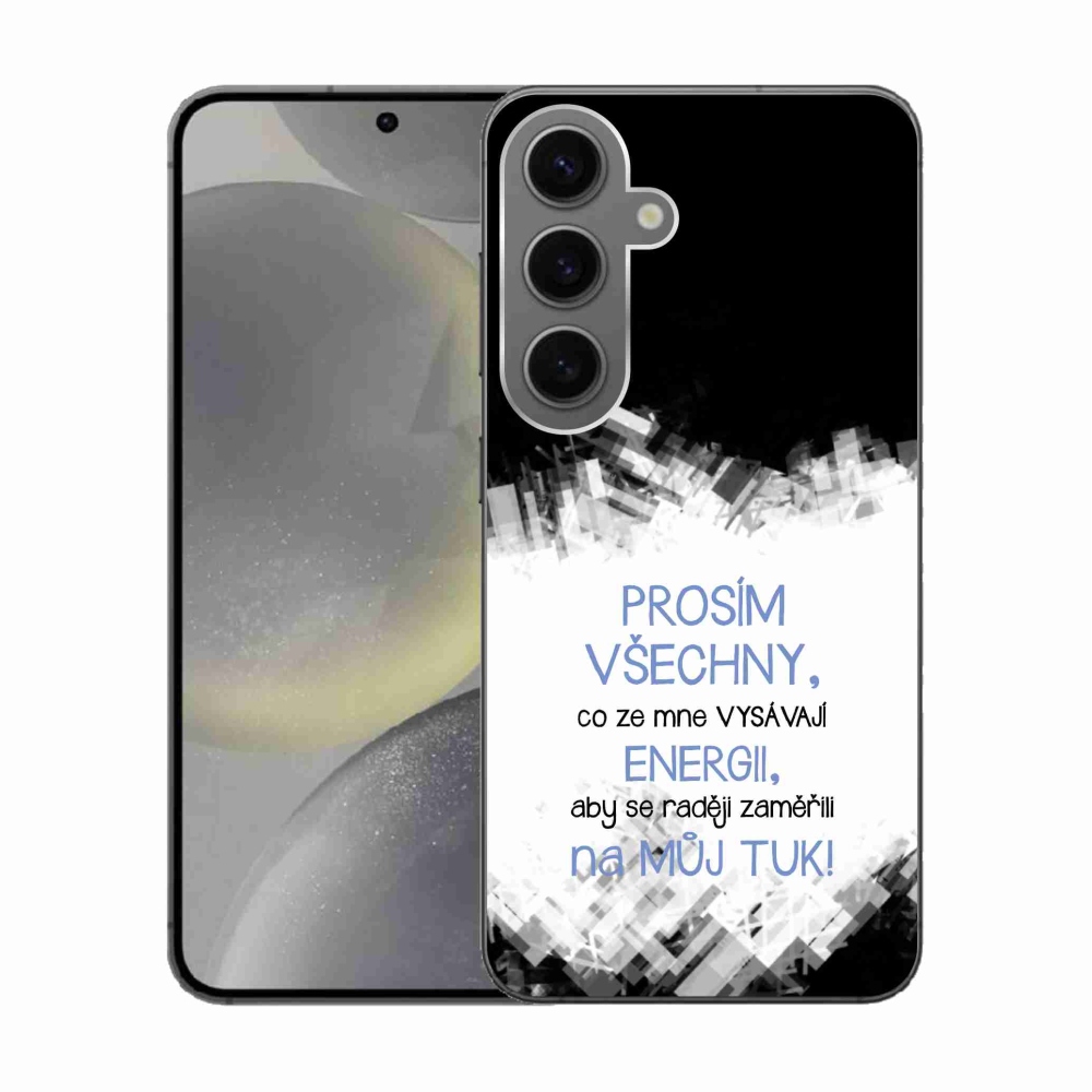 Gelový kryt mmCase na Samsung Galaxy S24 - vtipný text 1 modrý