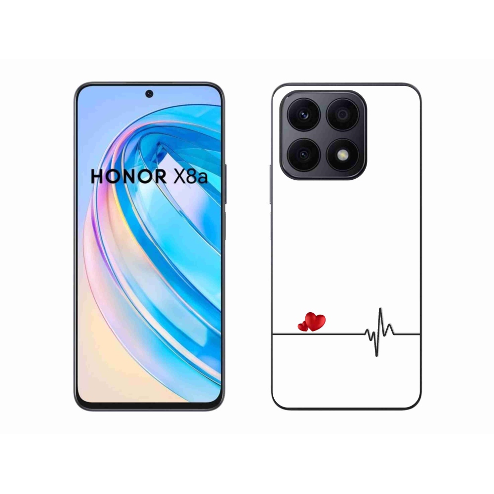 Gelový kryt mmCase na Honor X8a - srdce a tep bílé pozadí