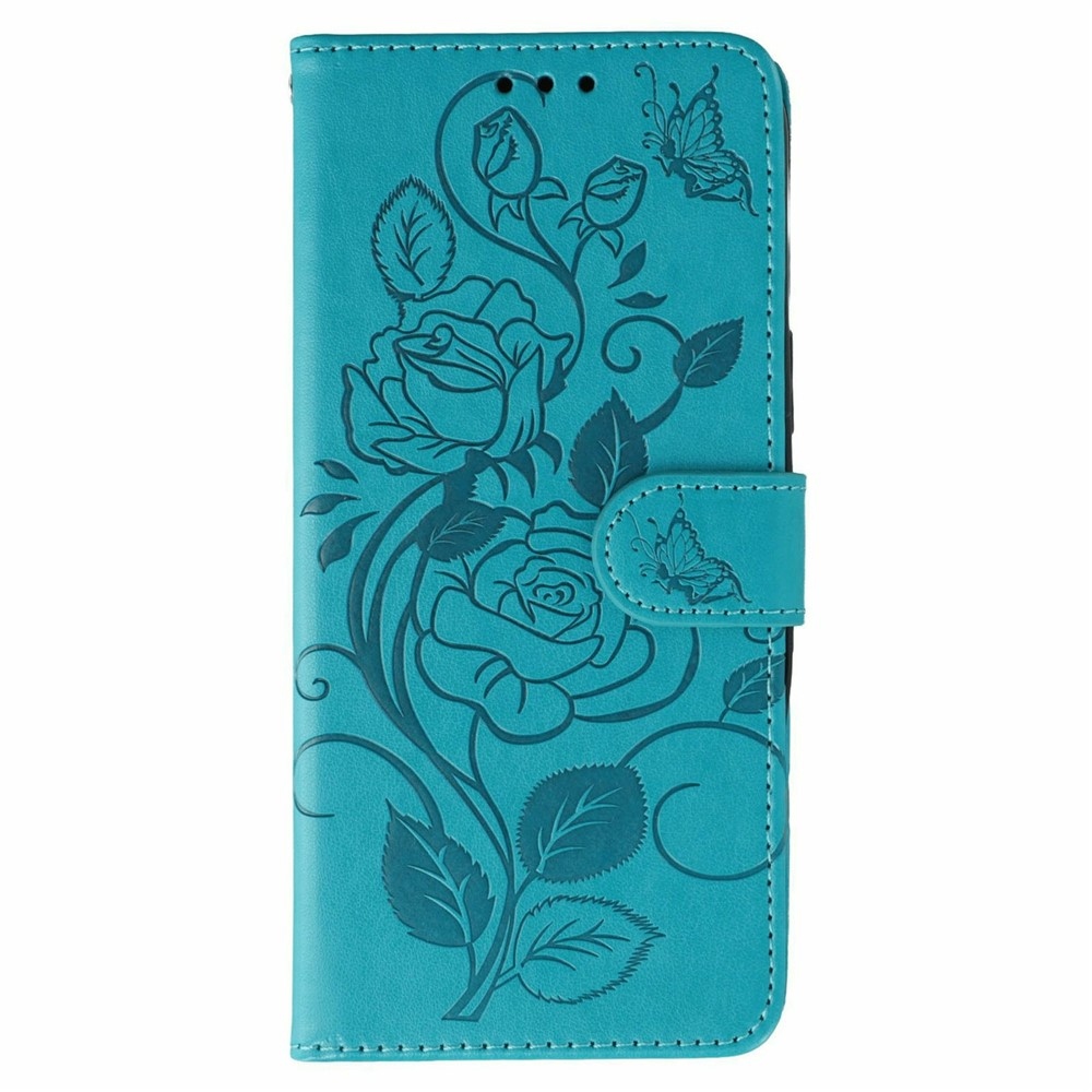 Roses knížkové pouzdro na Xiaomi Redmi 15 5G - modré