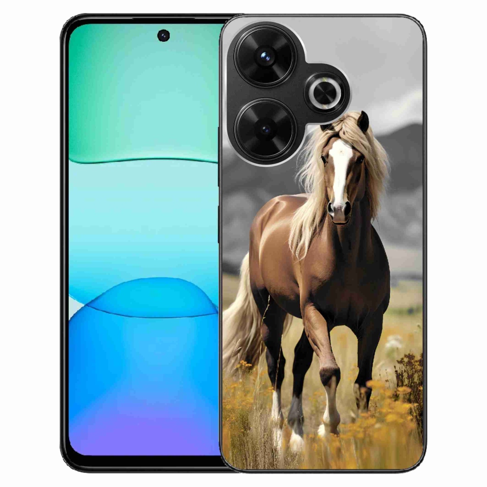 Gelový kryt mmCase na Xiaomi Redmi 13 4G/Poco M6 4G - hnědý kůň 1