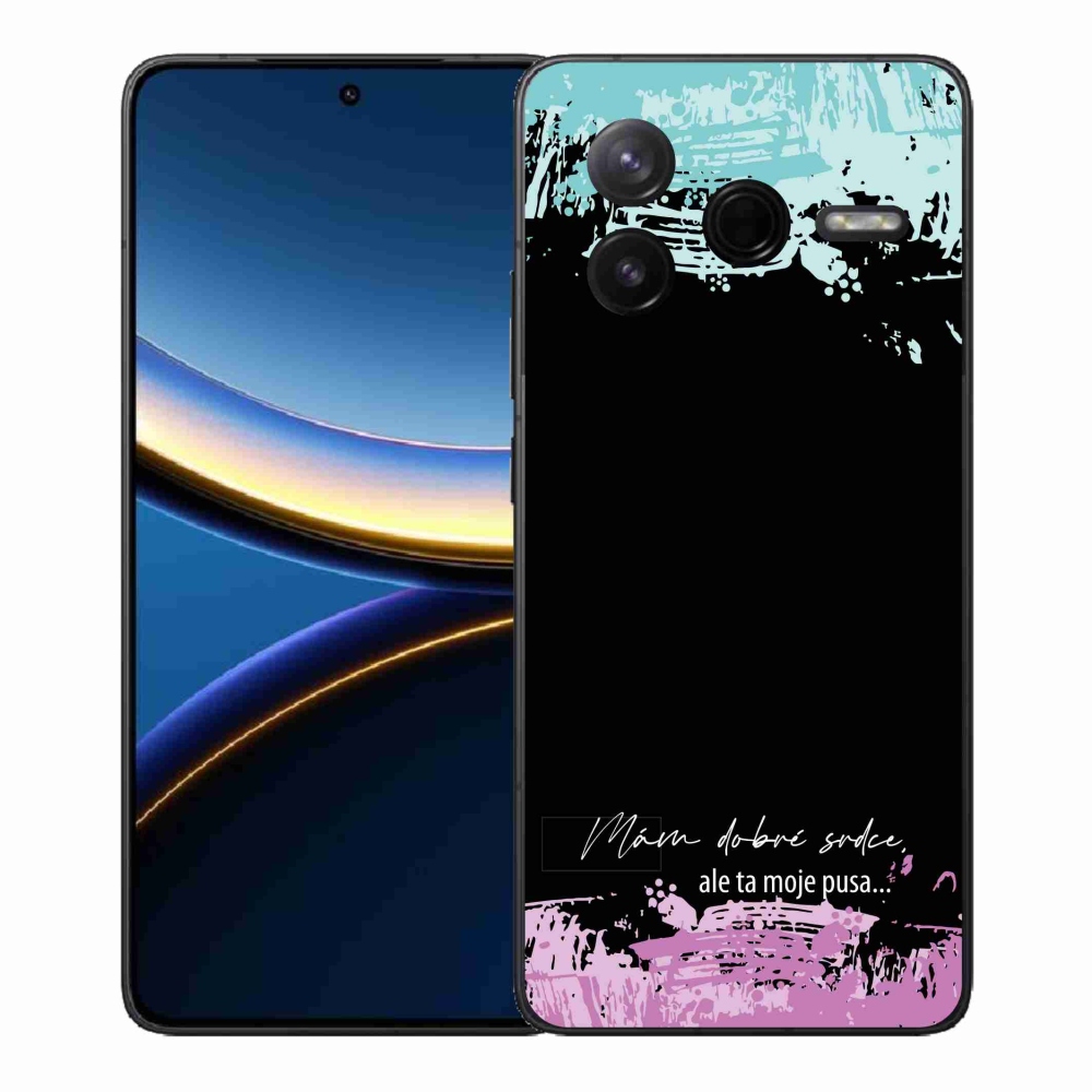 Gelový kryt mmCase na Xiaomi Poco F7 Pro - vtipný text 3 černé pozadí