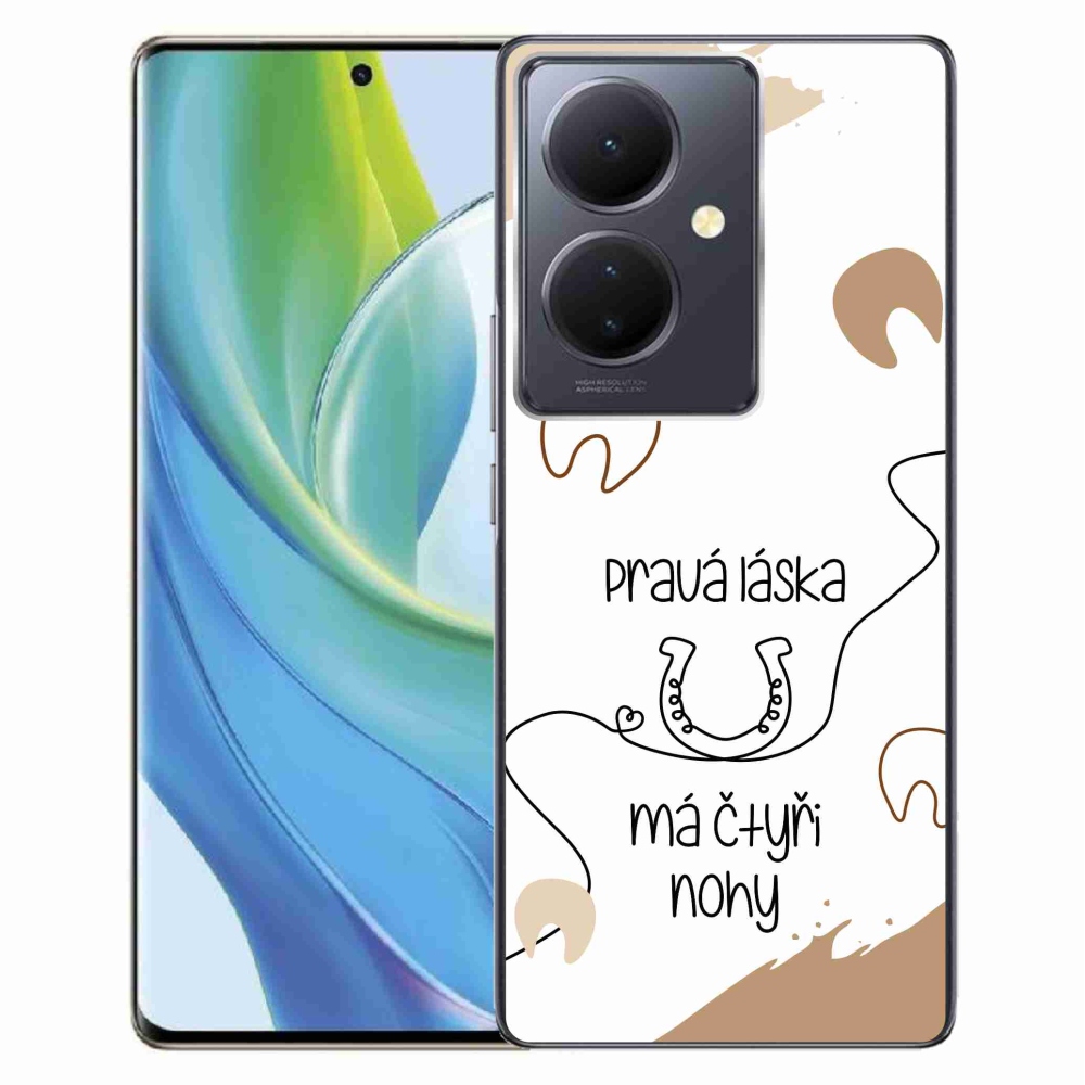 Gelový kryt mmCase na Vivo V29 Lite 5G - koňský motiv bílé pozadí