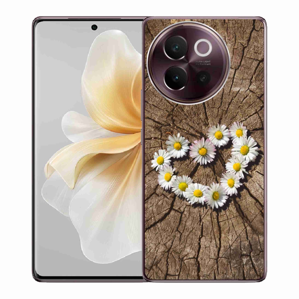 Gelový kryt mmCase na Vivo V40 Lite 5G - srdce z kopretin
