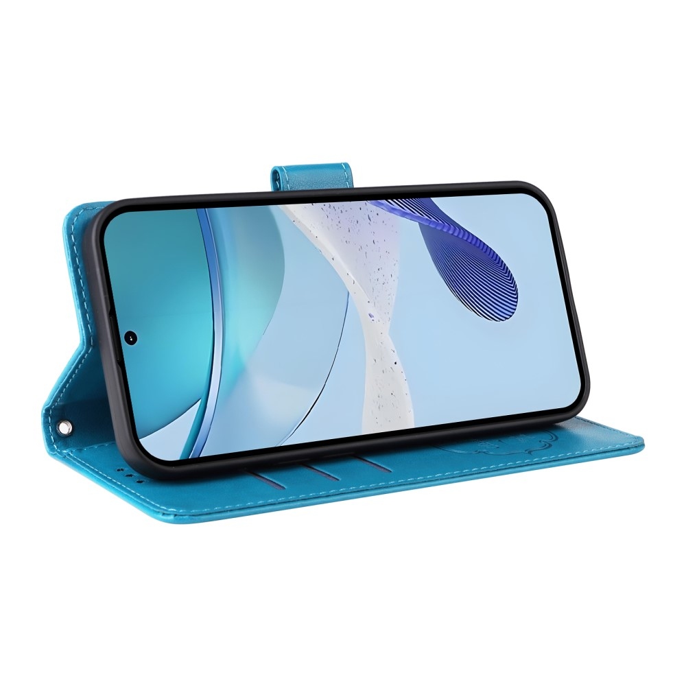 Flowery knížkové pouzdro na Realme 14x 5G/Realme C75 - modré