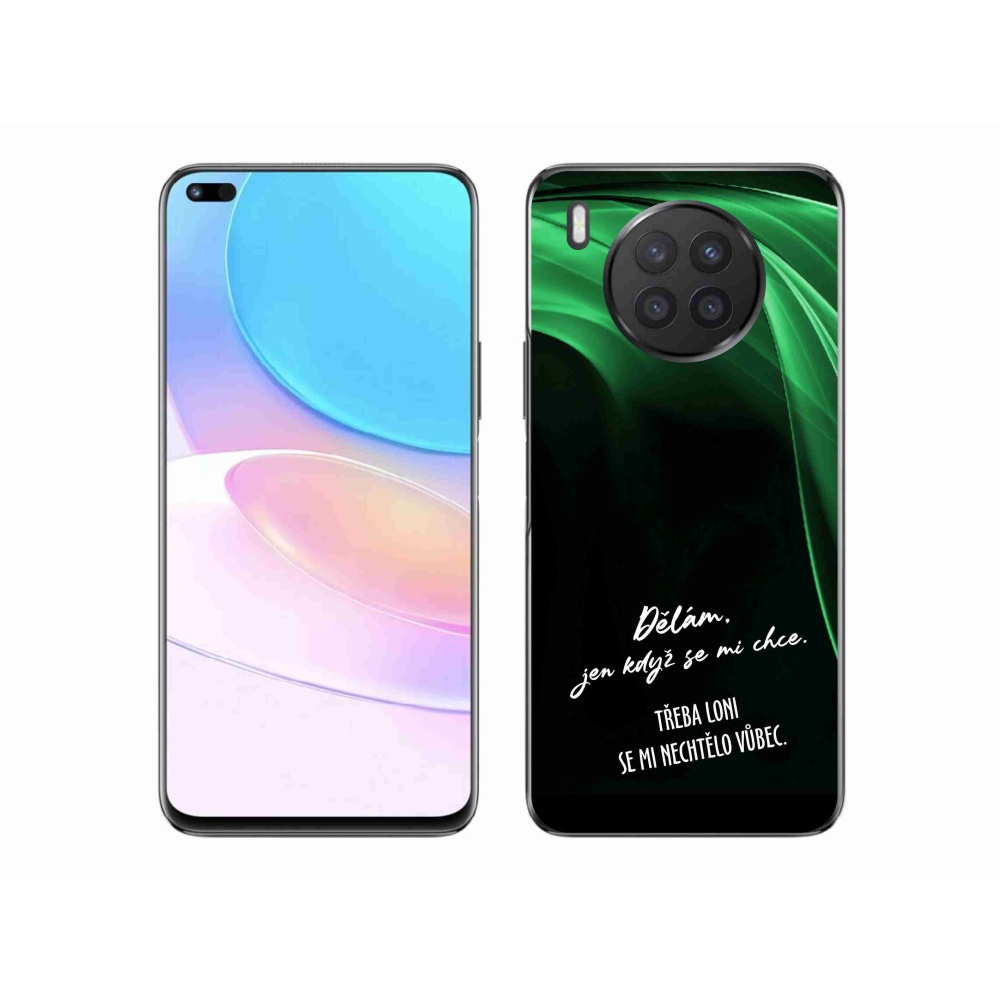Gelový kryt mmCase na Huawei Nova 8i - vtipný text 12 černé pozadí
