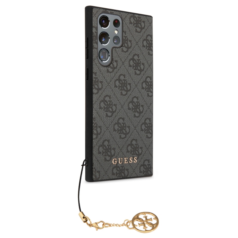 Guess 4G Charm Zadní Kryt pro Samsung Galaxy S24 Ultra Grey