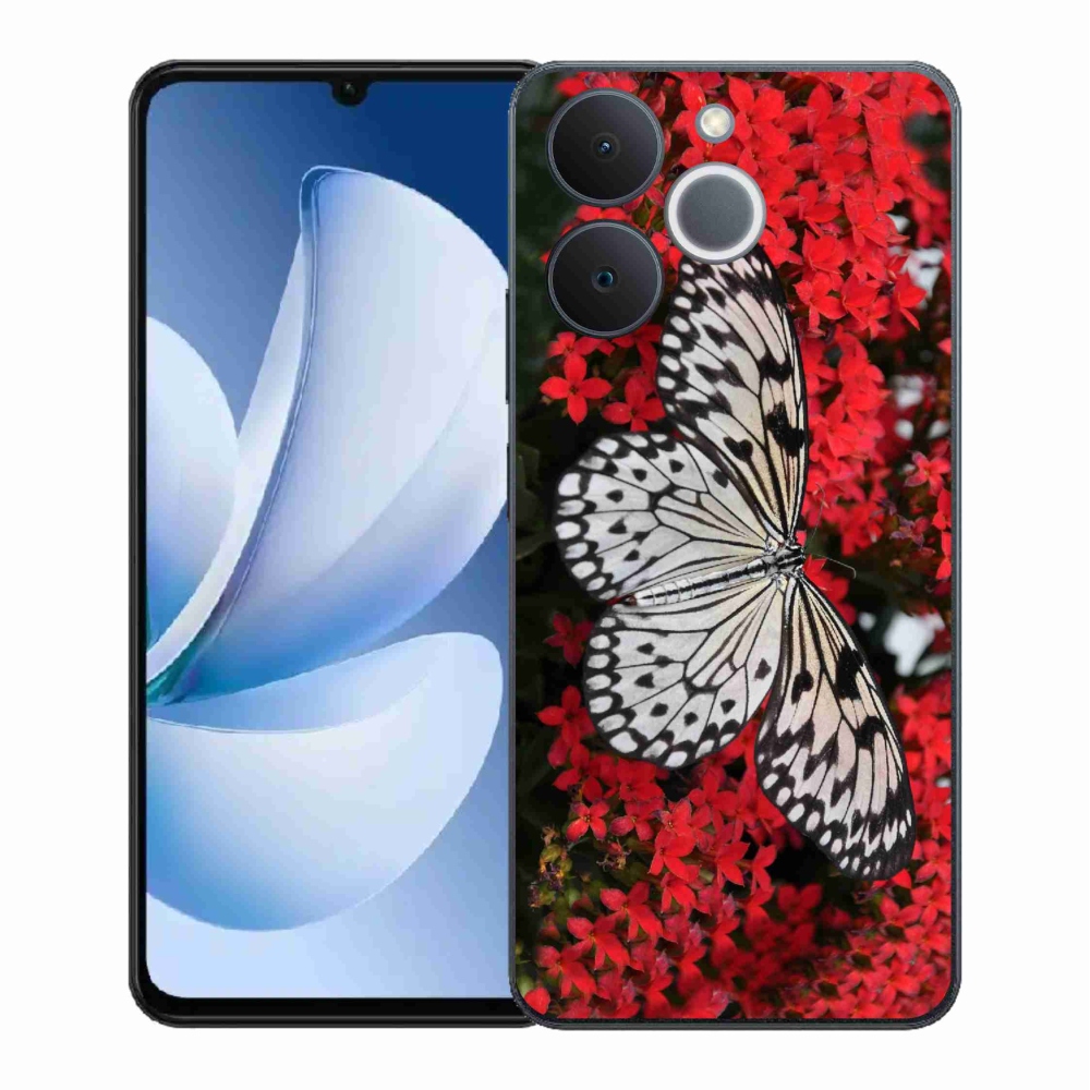 Gelový kryt mmCase na Realme Note 70T - černobílý motýl 1