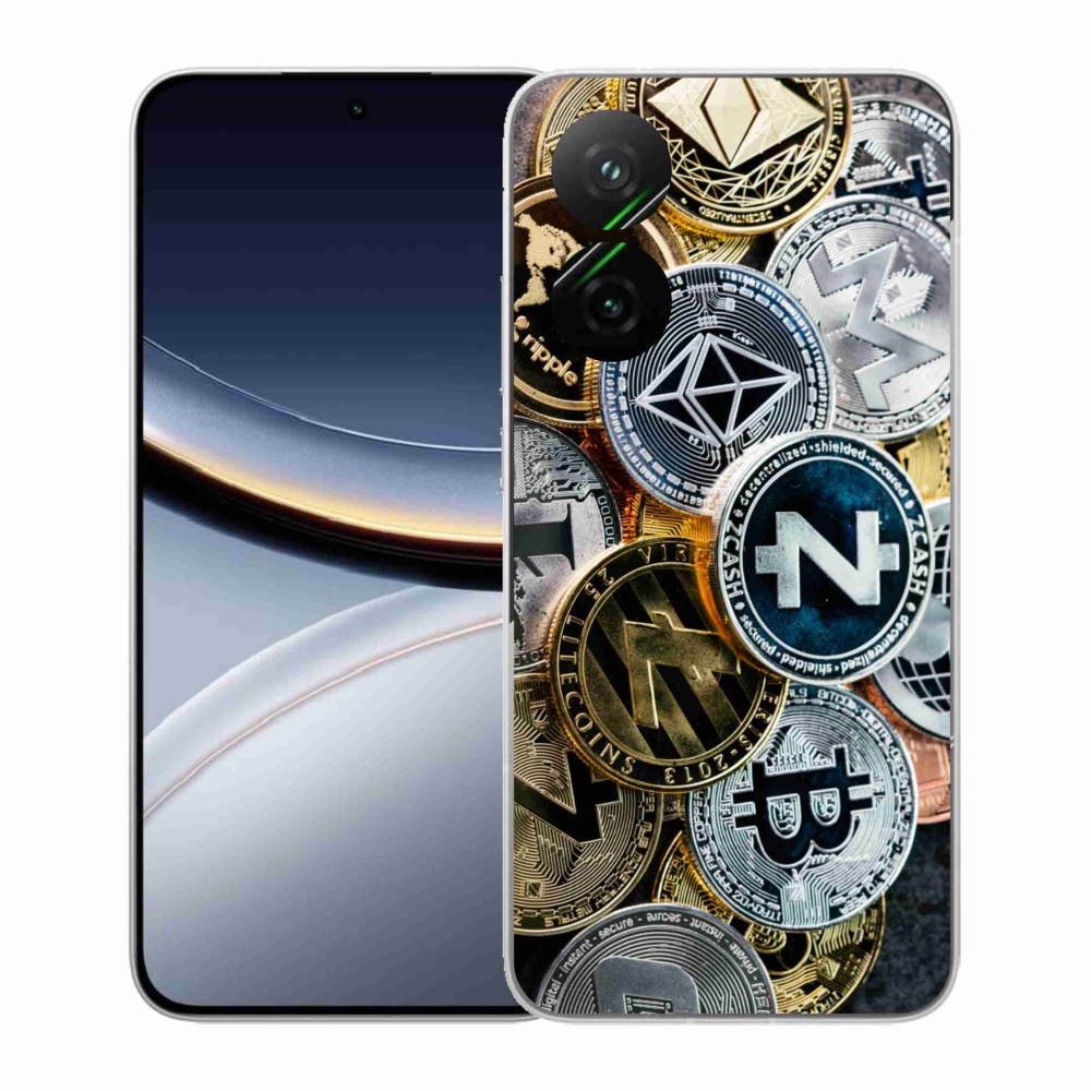 Gelový kryt mmCase na Xiaomi Poco F7 5G - kryptoměny