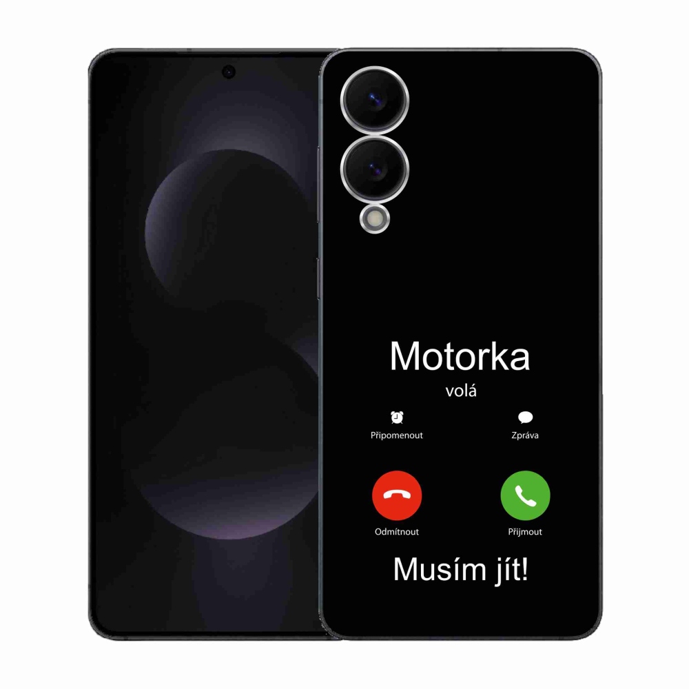 Gelový kryt mmCase na Samsung Galaxy S25 Edge - motorka volá černé pozadí