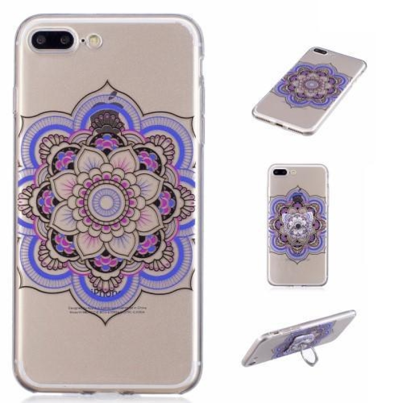 Trans průhledný gelový obal s motivem na iPhone 7 Plus a 8 Plus - flower - průhledný