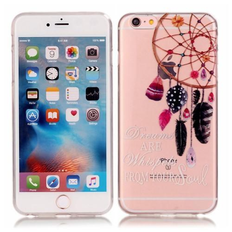 Transparentní slim gelový obal na iPhone 6 a iPhone 6s - lapač snů
