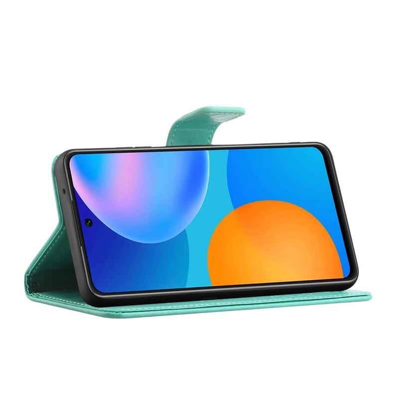 Tree PU kožené peněženkové pouzdro na mobil Xiaomi 11T/11T Pro - cyan
