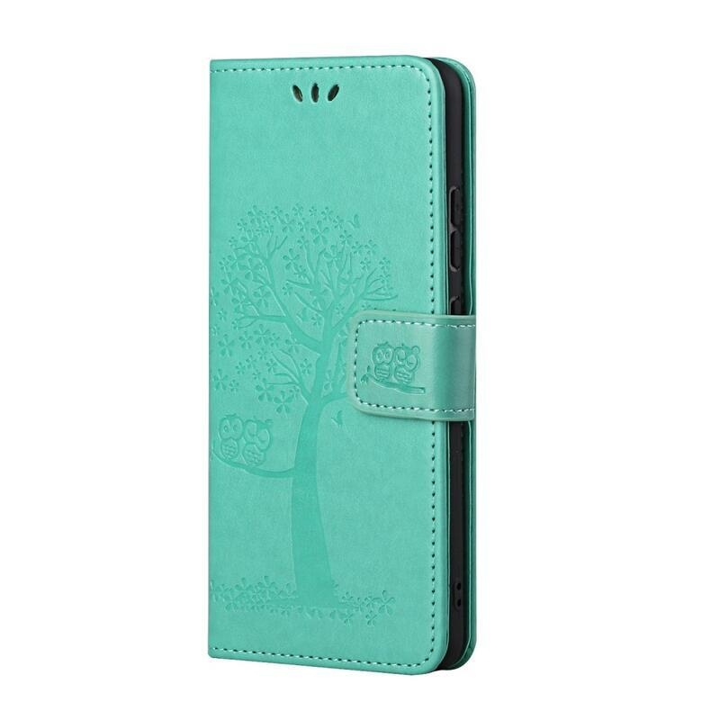 Tree PU kožené peněženkové pouzdro na mobil Xiaomi 11T/11T Pro - cyan