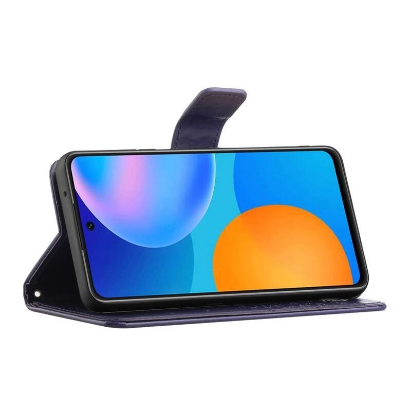Tree PU kožené peněženkové pouzdro na mobil Xiaomi Redmi 10/Redmi 10 (2022) - fialové