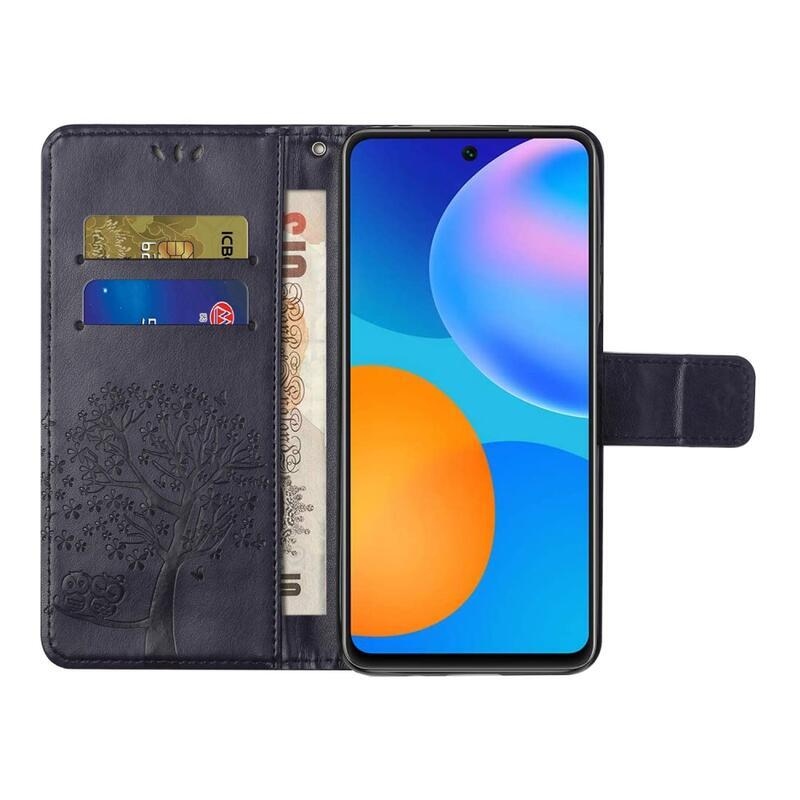 Tree PU kožené peněženkové pouzdro na mobil Xiaomi Redmi 10/Redmi 10 (2022) - fialové