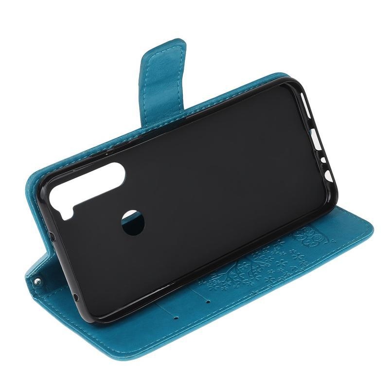 Tree PU kožené peněženkové pouzdro na mobil Xiaomi Redmi Note 8T - modré