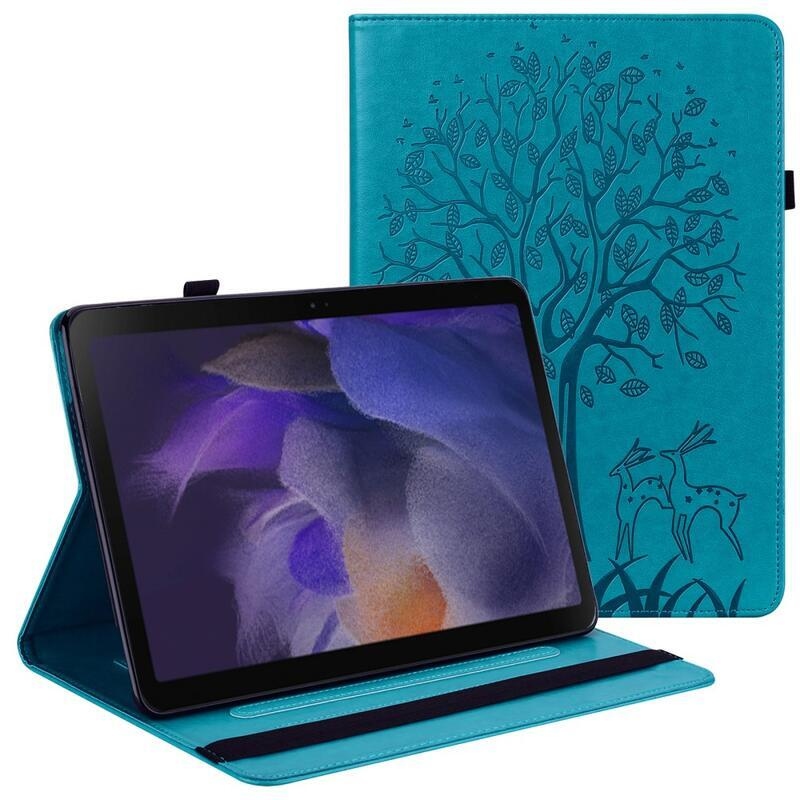 Tree PU kožené peněženkové pouzdro na tablet Samsung Galaxy Tab A8 10.5 (2021) - modré