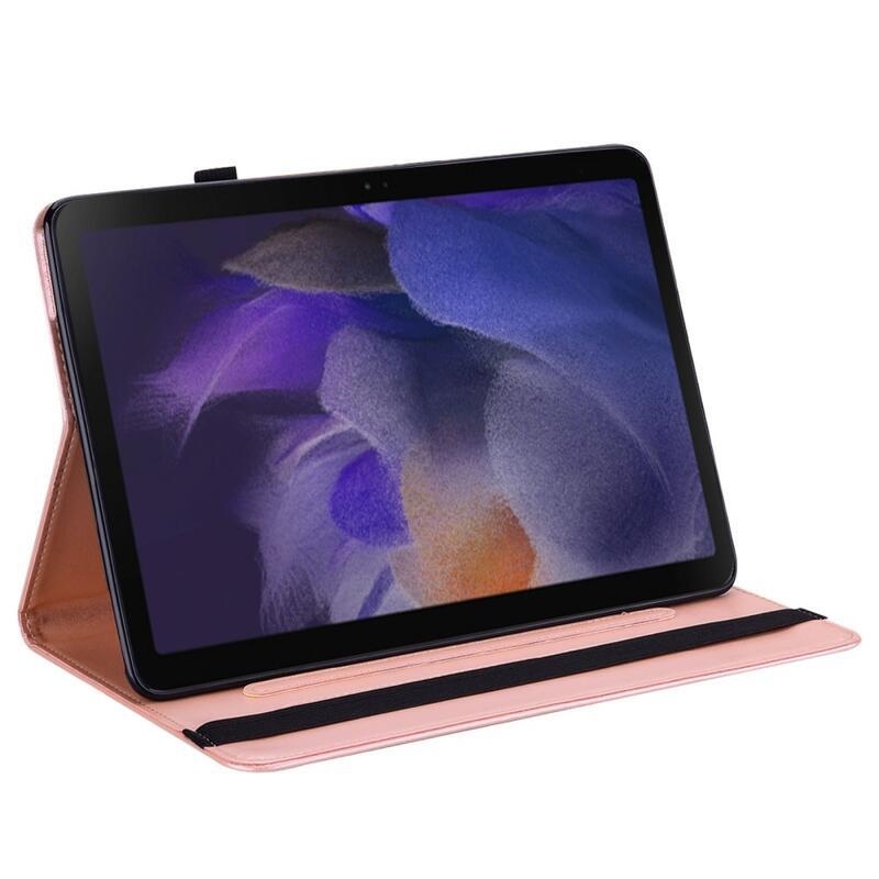 Tree PU kožené peněženkové pouzdro na tablet Samsung Galaxy Tab A8 10.5 (2021) - růžovozlaté